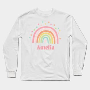 Hand Name Written Of Amelia Long Sleeve T-Shirt